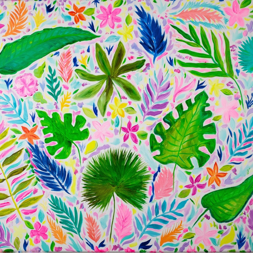 Palm Passion Tropical Plants Art Print Oil Painting botanical beach island decor - Picture 11 of 11